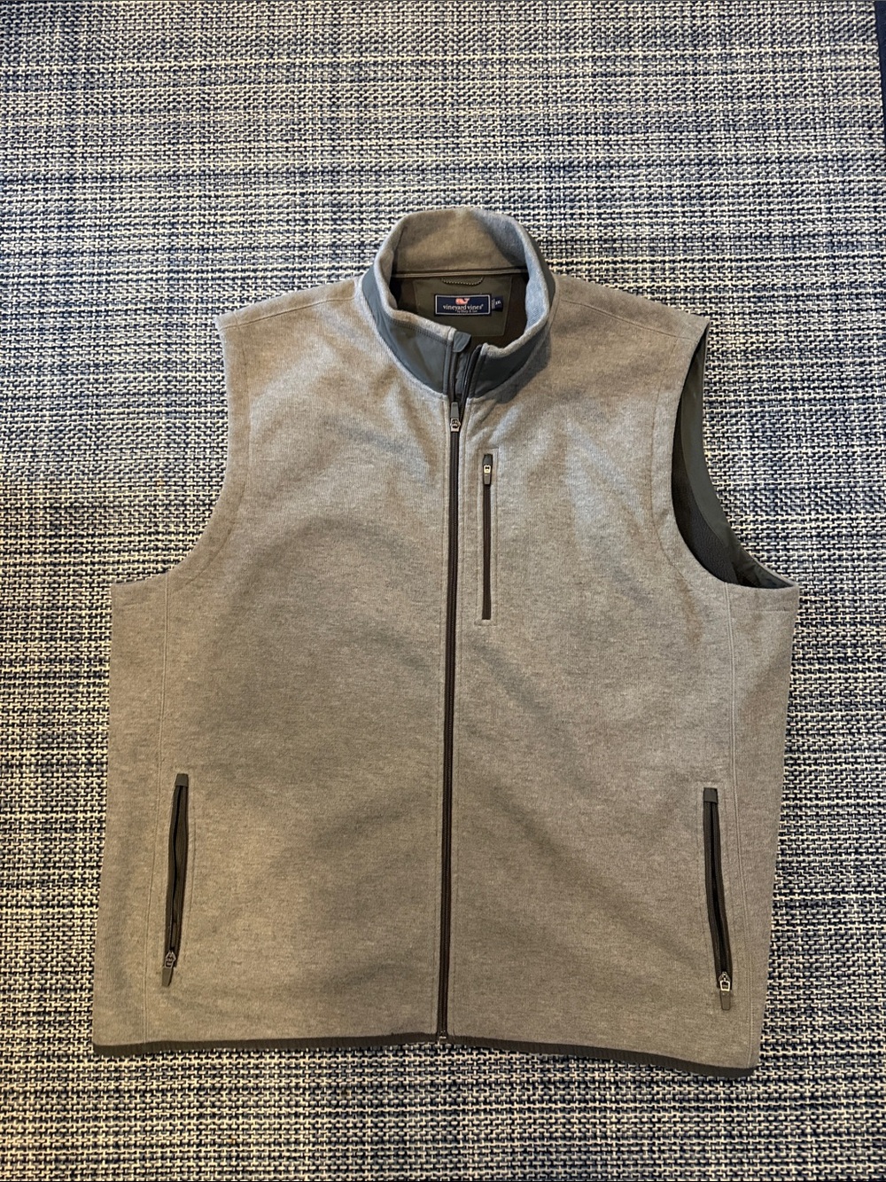 Vineyard Vines Men's Heather Gray Zip Vest